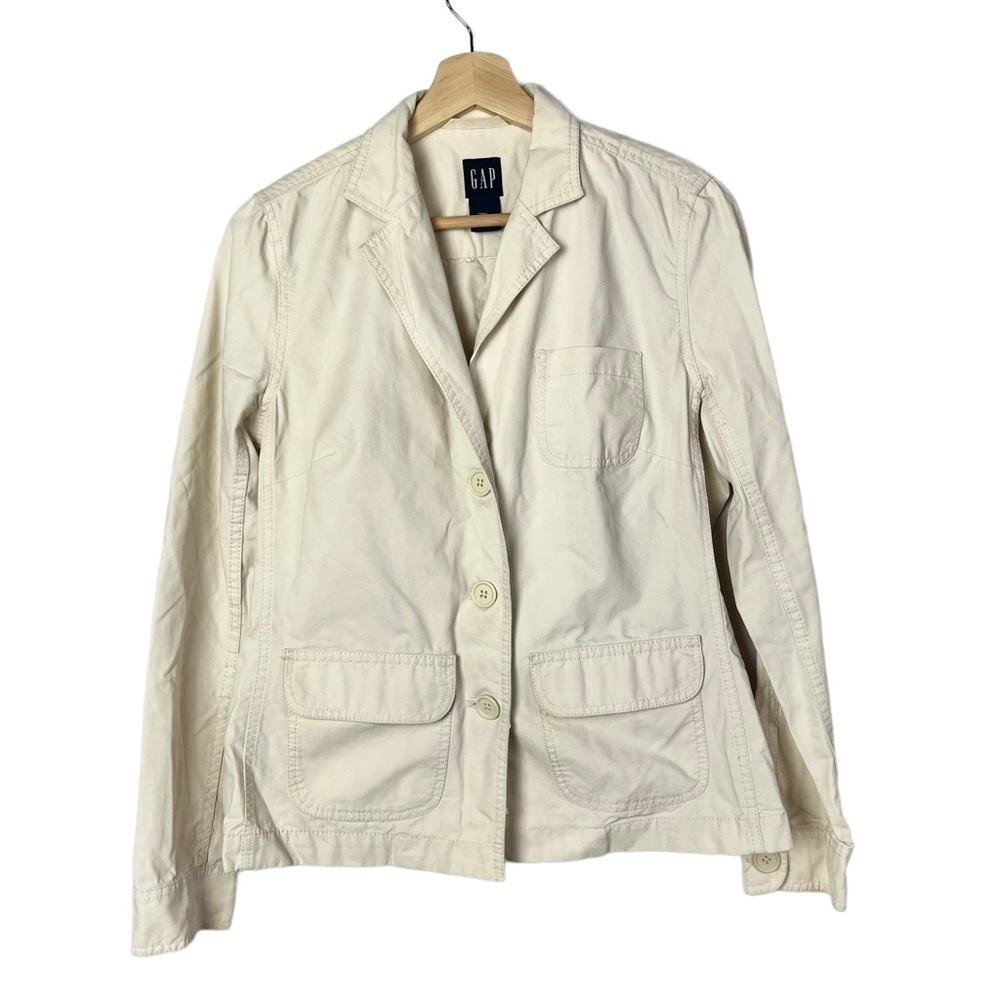 Gap Cream Off White Utility Button Down Jacket M